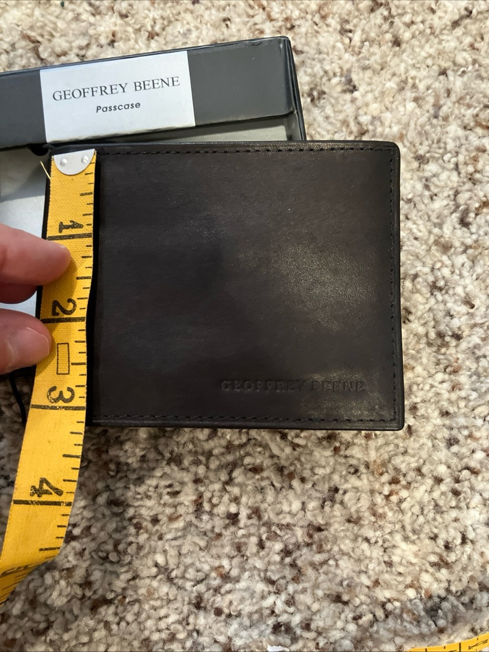 Geoffrey Beene Passcase Men’s Black Leather Wallet Bifold New in Box - Picture 7 of 8